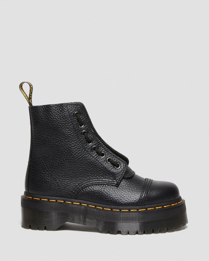 Botas Plataforma Dr Martens Sinclair Milled Nappa Cuero Mujer Negros | MX 523PJJ